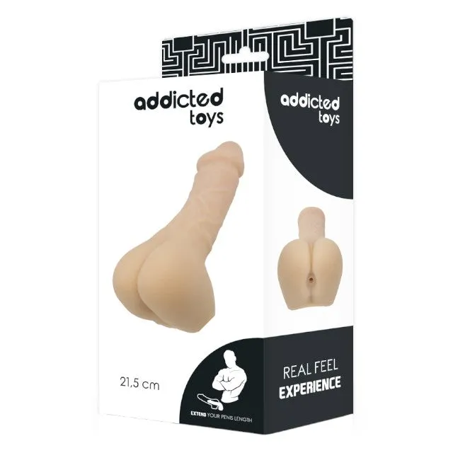 Manșon 2 în 1 ADDICTED TOYS Extend Your Penis Length. pentru extensia penisului sau masturbator. 21.5 cm. culoarea pielii