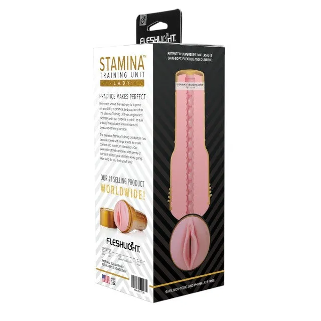 Masturbator FLESHLIGHT Stamina Training Unit Lady. simulare vaginală realistă. lungime inserabilă 25 cm. auriu