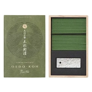 Nippon Kodo - Tamamatsu Kaido Tokyo Incense Sticks Oedo Koh with Incense Stand Aromatherapy Pine Tree (60 Sticks)