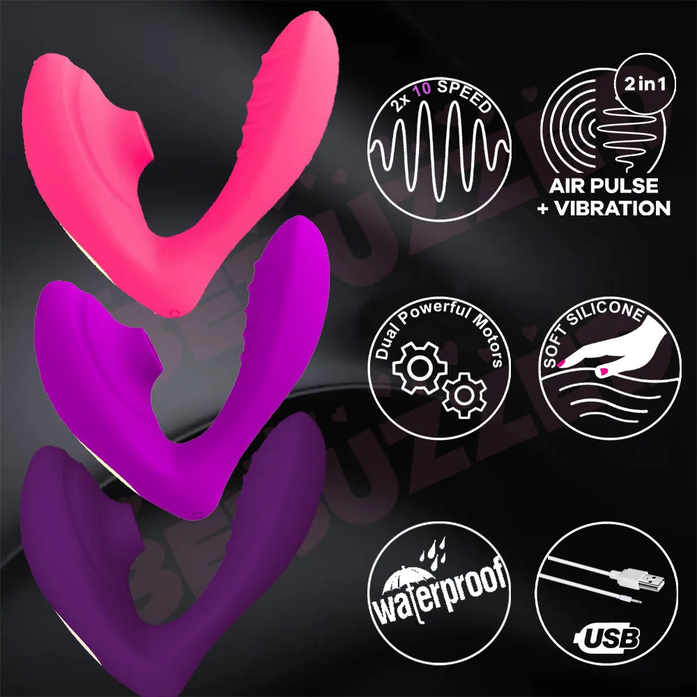 Pamper 2-in-1 Clitoral Sucking Stimulator G-Spot Vibrator Dildo Women Sex Toy