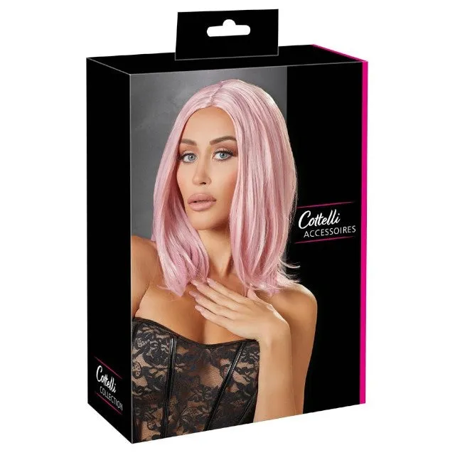 Perucă sexy COTTELLI Accessoires. pentru jocuri erotice și costume roleplay. lungime bob până la umăr. culoarea roz pastel