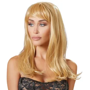 Perucă sexy COTTELLI Accessoires. pentru jocuri erotice și costume roleplay. păr lung și drept cu breton. culoarea blond