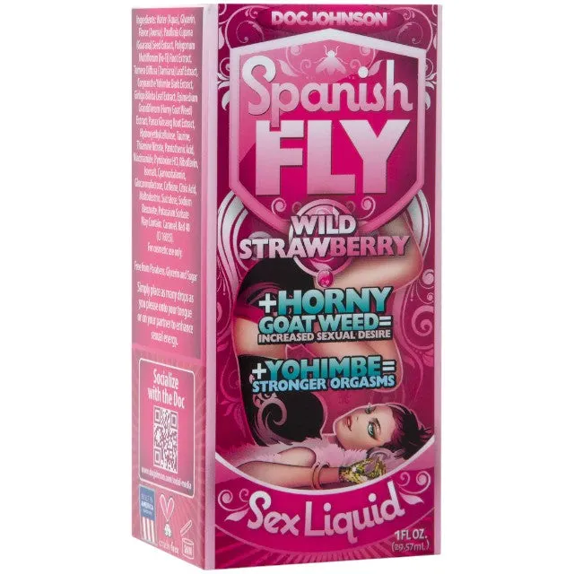 Picături SPANISH FLY - Wild Strawberry. pentru libido crescut la bărbați și femei. aromă de căpșuni. 30 ml