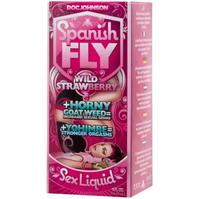 Picături SPANISH FLY - Wild Strawberry. pentru libido crescut la bărbați și femei. aromă de căpșuni. 30 ml