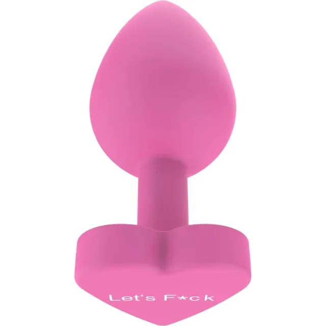 Plug anal TOYJOY Anal Play Booty Sweethearts. cu mesaj „Let's Fuck pe baza în formă de inimă. diametru 3.5 cm. roz