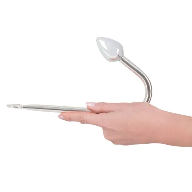 Plug anal YOU2TOYS Bondage Hook. în formă de cârlig de pescuit. pentru jocuri erotice BDSM. lungime 24 cm. argintiu