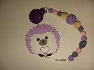 Porcupine Hedgehog Silicone Teether Chewing Toy Pacifier Clip
