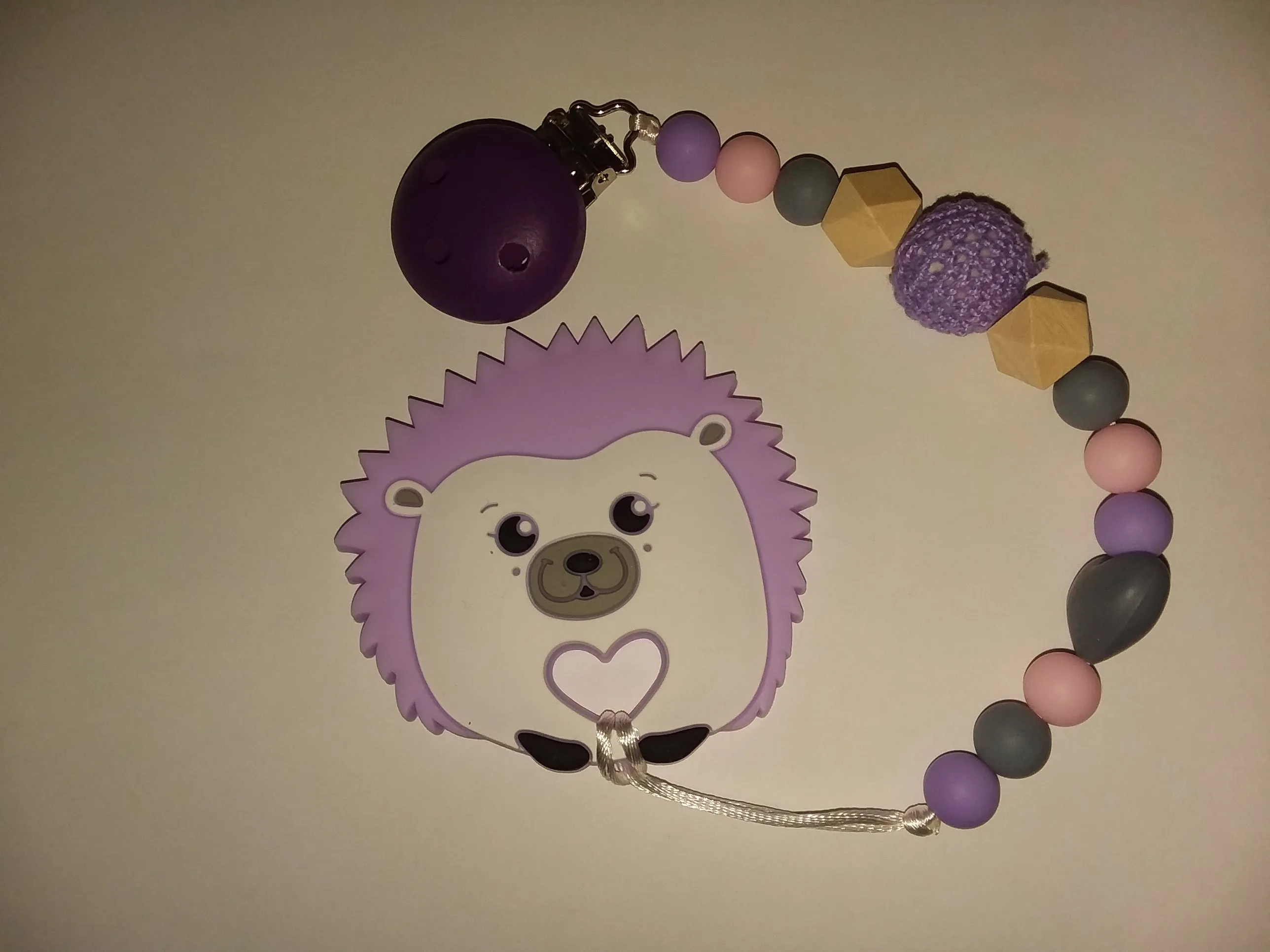 Porcupine Hedgehog Silicone Teether Chewing Toy Pacifier Clip