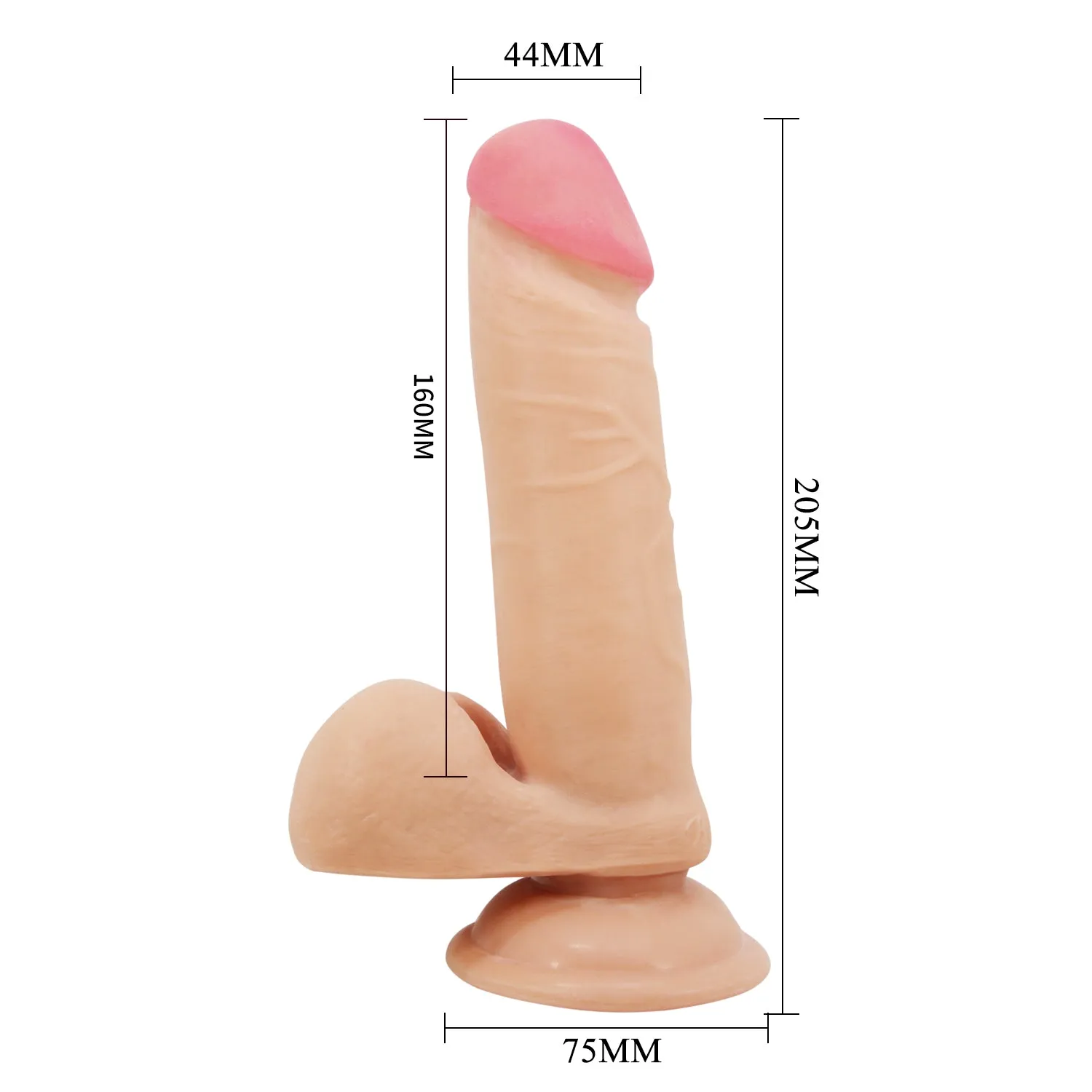 Pretty Love Sliding Skin Dildo 8.1 Realistic Veined Suction Cup Dong Flesh
