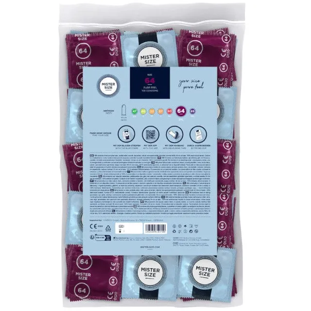 Prezervative ultra-subțiri MISTER SIZE. mărime 64 mm. 100 de bucăți