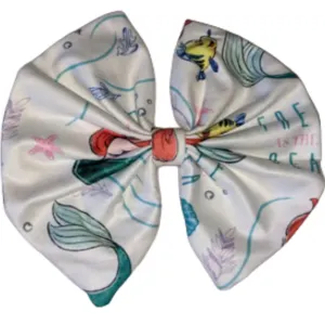 Princess Mermaid Fabric Hair Bow