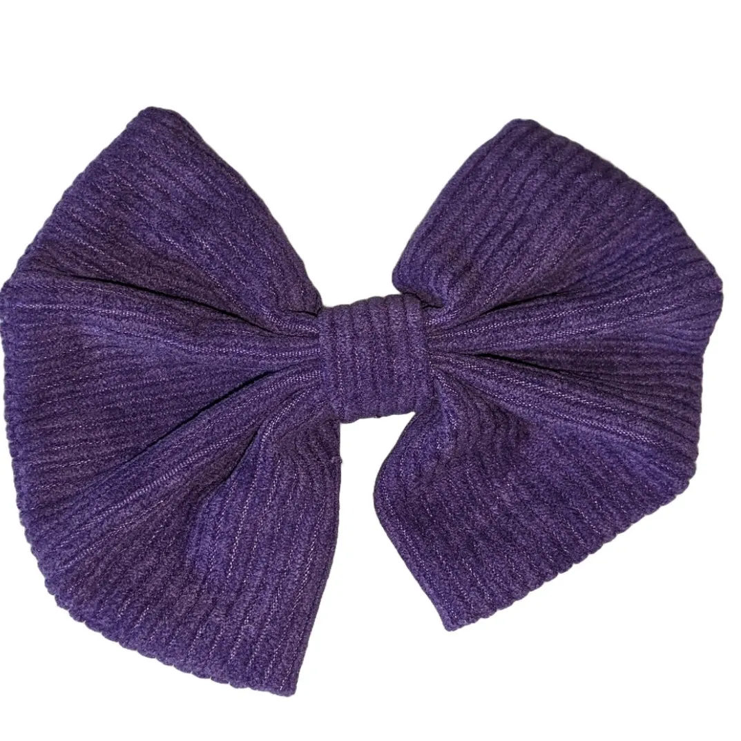 Purple Fabric Hair Bow *