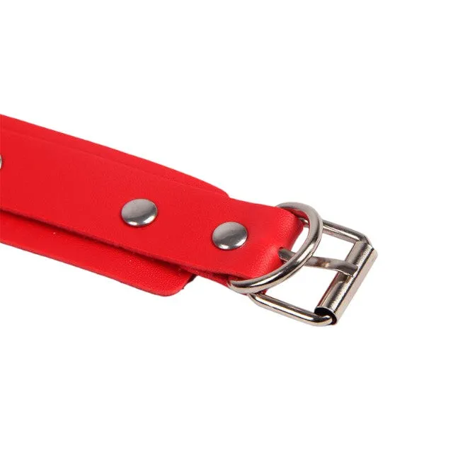 Set pentru jocuri erotice SUBBLIME Handcuffs with Bondage Belt. curea BDSM cu ham și cătușe. culoare roșu. model 953706