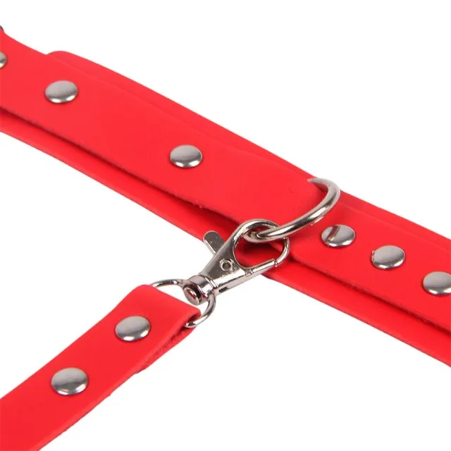 Set pentru jocuri erotice SUBBLIME Handcuffs with Bondage Belt. curea BDSM cu ham și cătușe. culoare roșu. model 953706