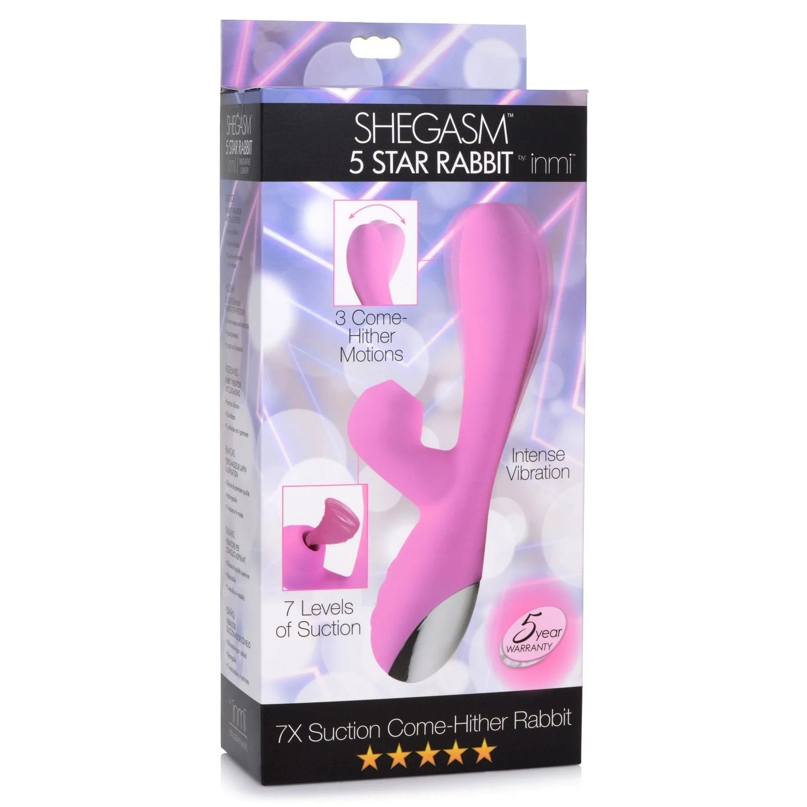 Shegasm 5 Star 7x Suction Come-hither Silicone Rabbit -