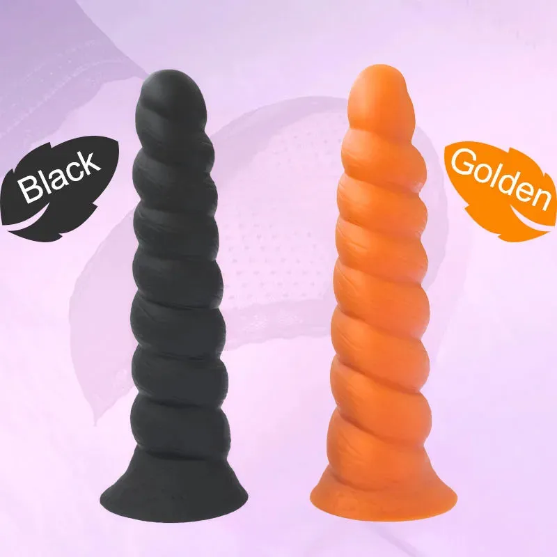 Silicone Anal Dildo Butt Plug - Big Spiral Anal Plug Vaginal Prostate Massager