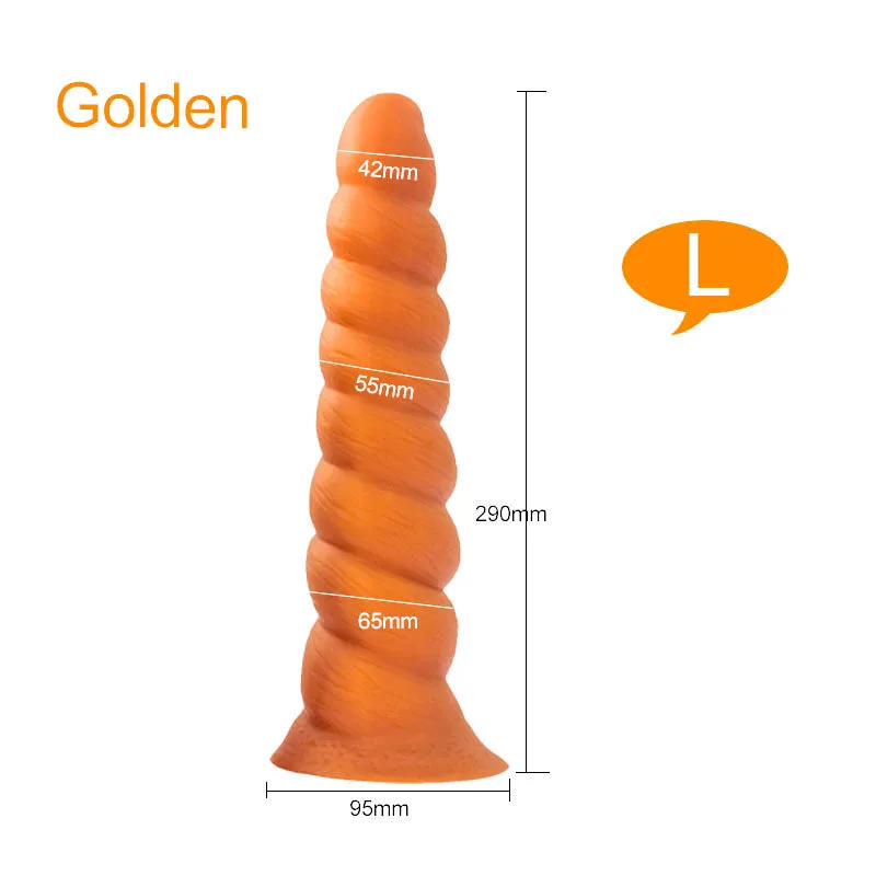 Silicone Anal Dildo Butt Plug - Big Spiral Anal Plug Vaginal Prostate Massager