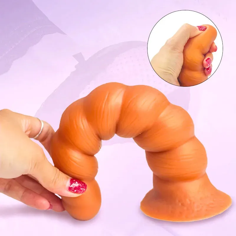 Silicone Anal Dildo Butt Plug - Big Spiral Anal Plug Vaginal Prostate Massager