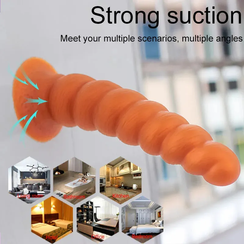 Silicone Anal Dildo Butt Plug - Big Spiral Anal Plug Vaginal Prostate Massager