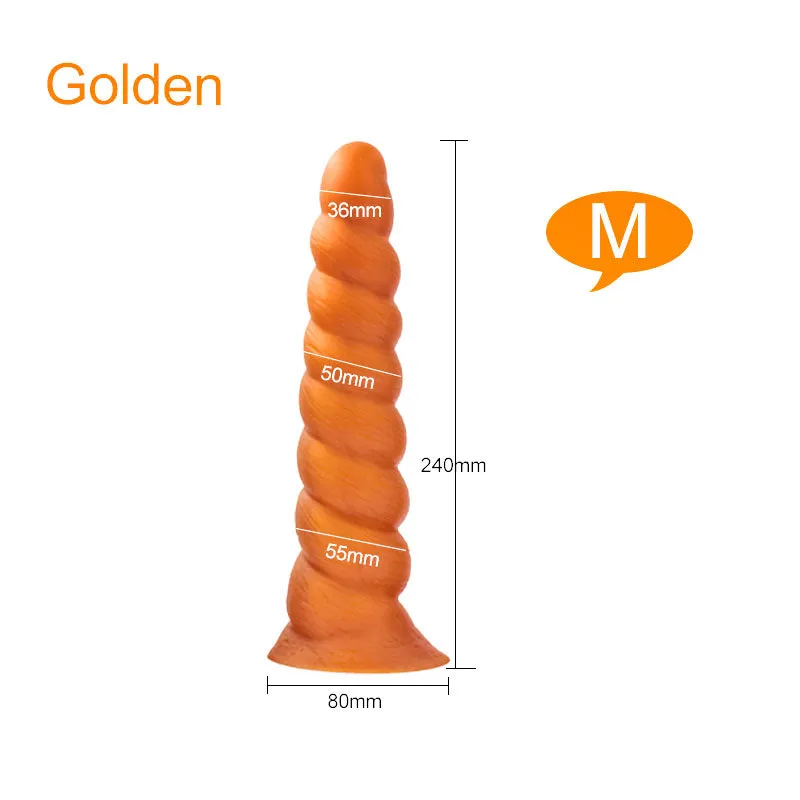 Silicone Anal Dildo Butt Plug - Big Spiral Anal Plug Vaginal Prostate Massager