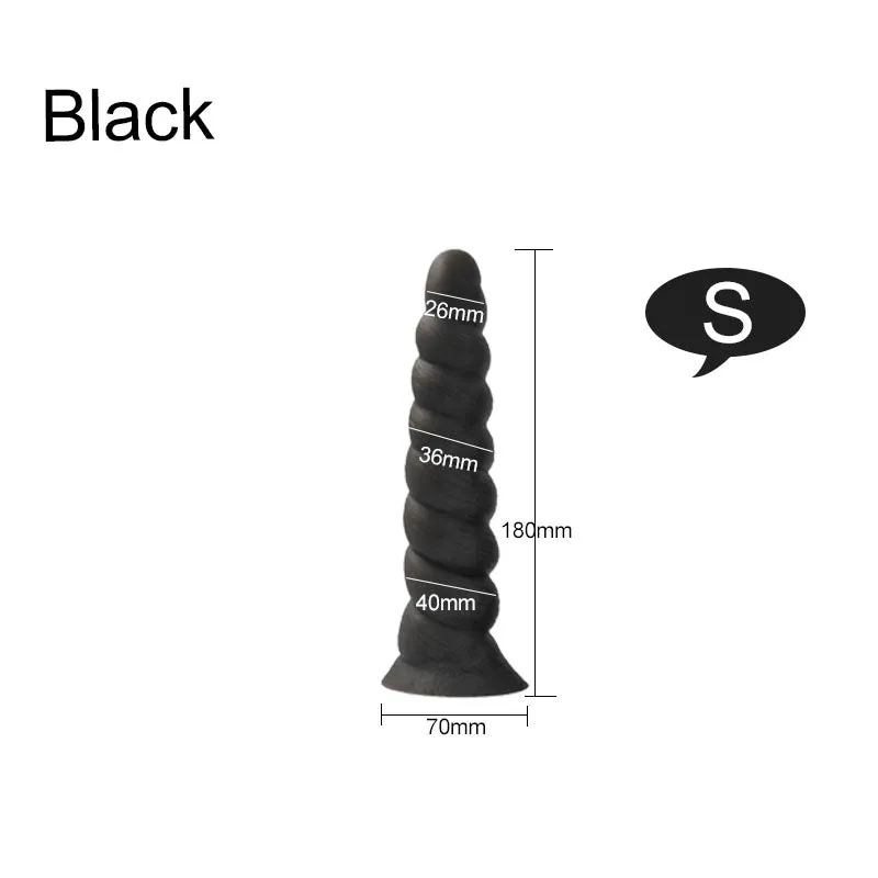 Silicone Anal Dildo Butt Plug - Big Spiral Anal Plug Vaginal Prostate Massager
