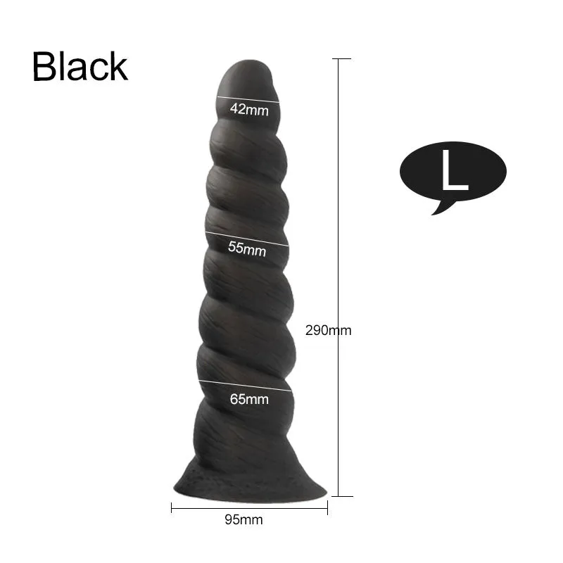 Silicone Anal Dildo Butt Plug - Big Spiral Anal Plug Vaginal Prostate Massager