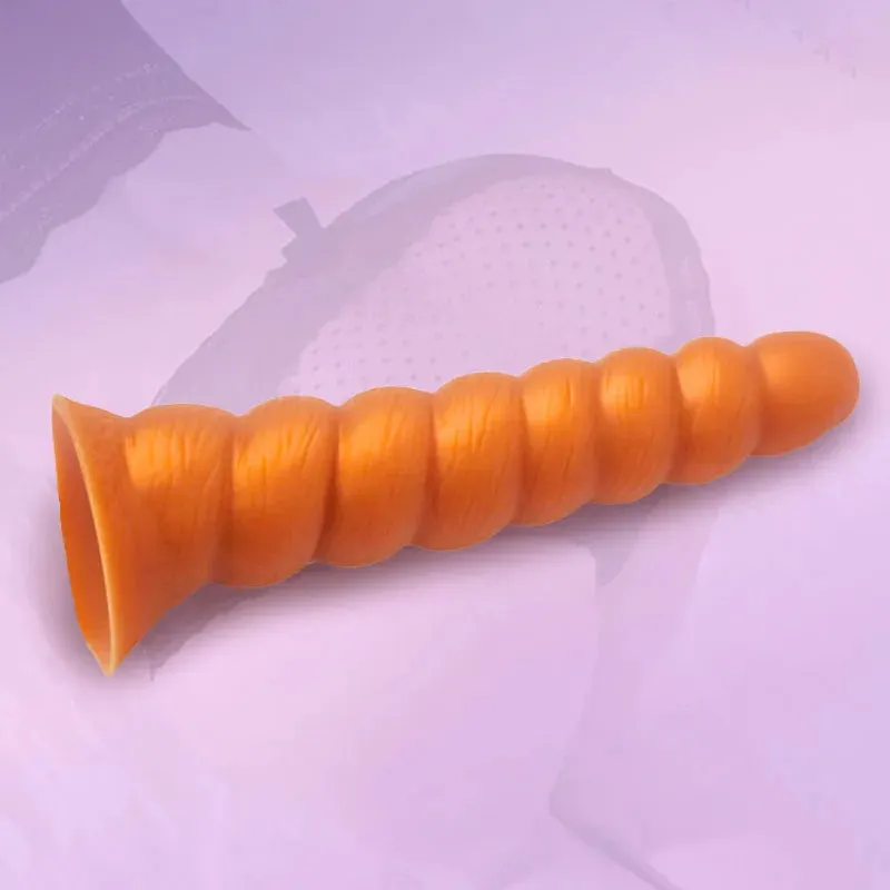 Silicone Anal Dildo Butt Plug - Big Spiral Anal Plug Vaginal Prostate Massager
