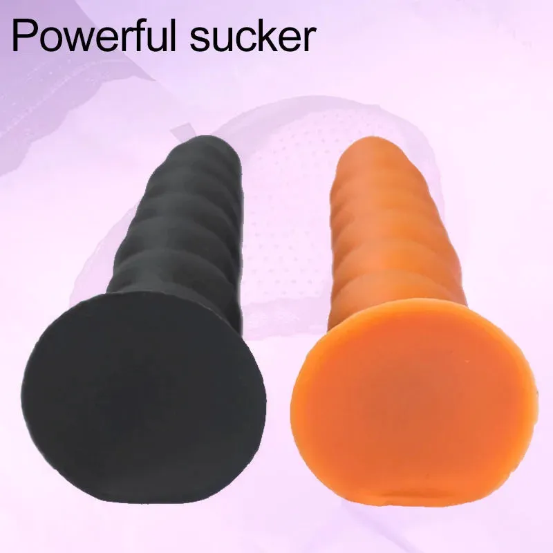 Silicone Anal Dildo Butt Plug - Big Spiral Anal Plug Vaginal Prostate Massager