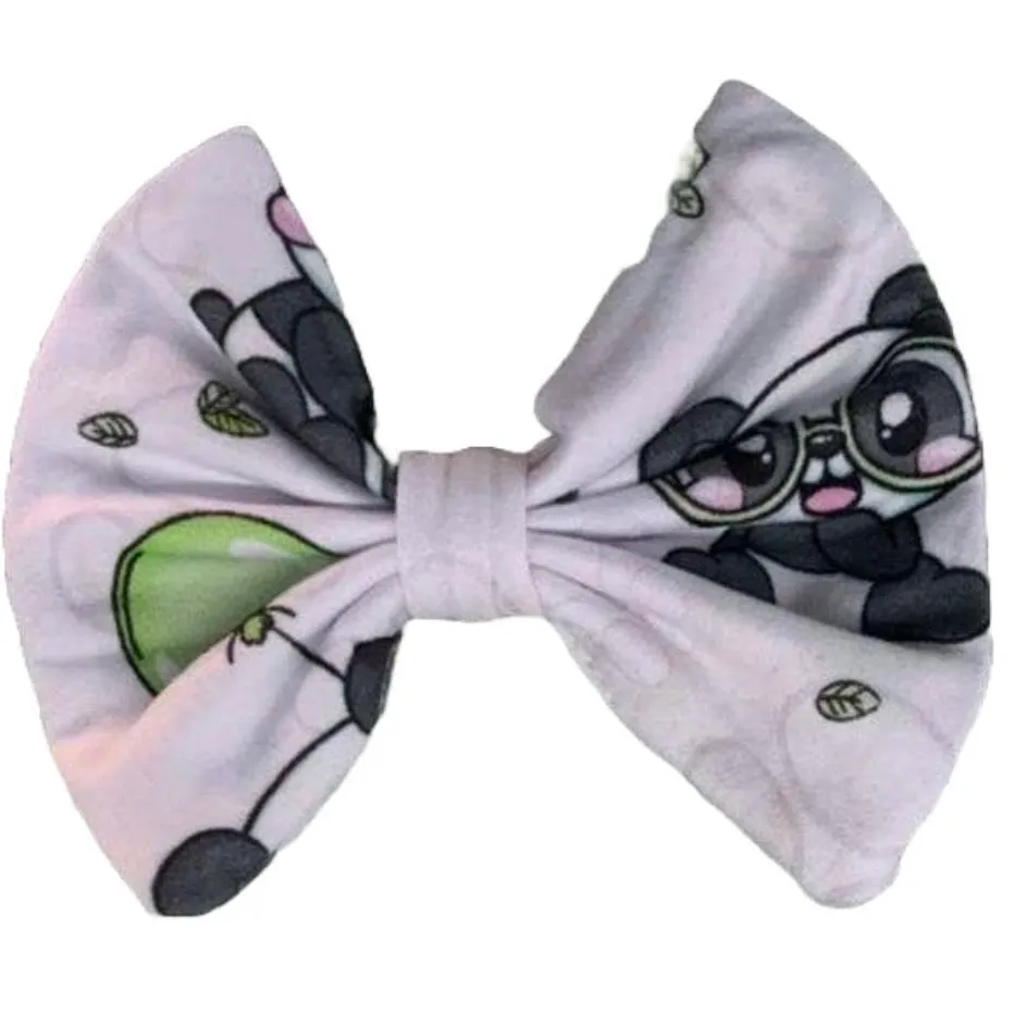Silly Panda Fabric Hair Bow *