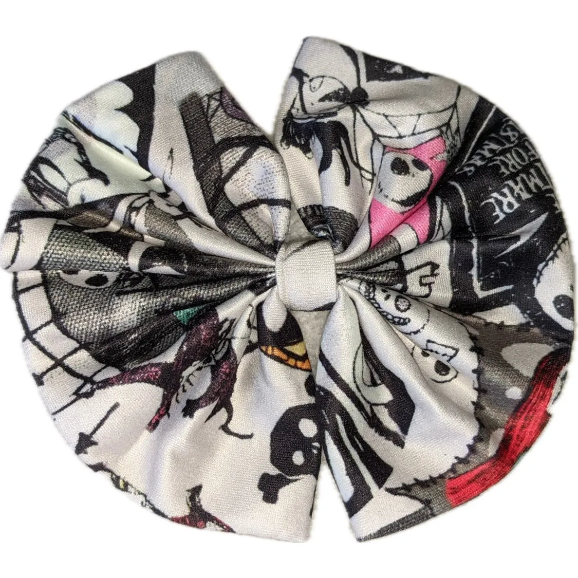 Skull Fabric Hair Bow