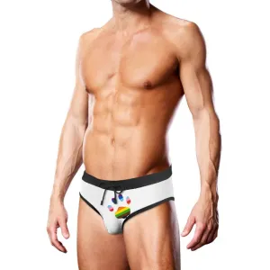Slip de înot bărbați PROWLER Swim Brief Oversized Paw. cu design labă cu steag Pride. culoare alb. mărime L