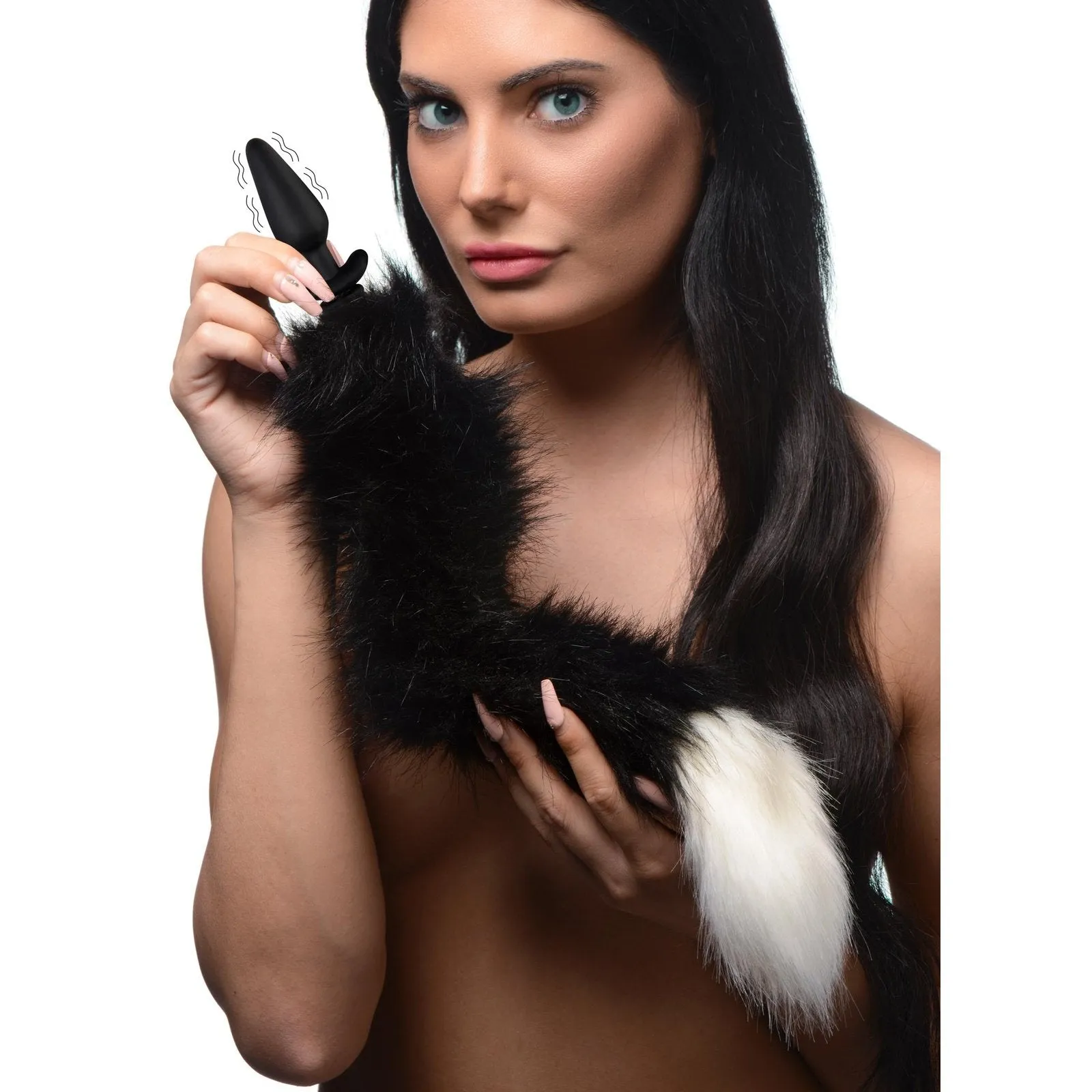 Small Vibrating Anal Plug With Interchangeable Fox Tail