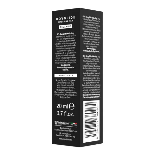 Spray pentru relaxare anală BOYGLIDE Made for Men - Relaxing. cu efect hidratant. 20 ml