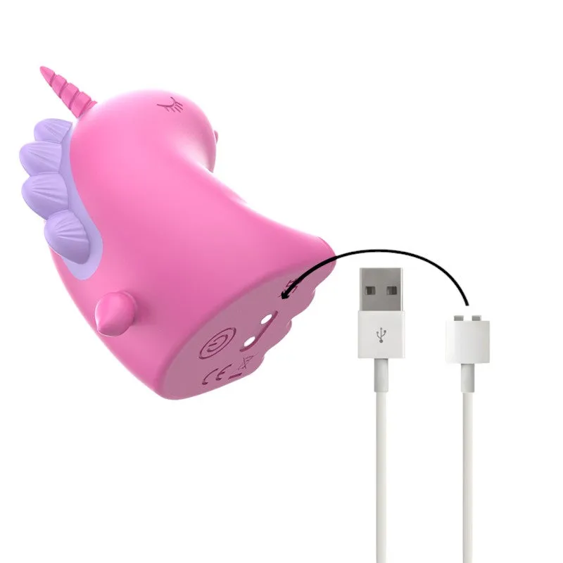 Stimulator clitoris INTENSE PINKIE. in forma de unicorn. cu functii de vibratie reglabile. rezistent la apa IPX7. culoarea fucsia