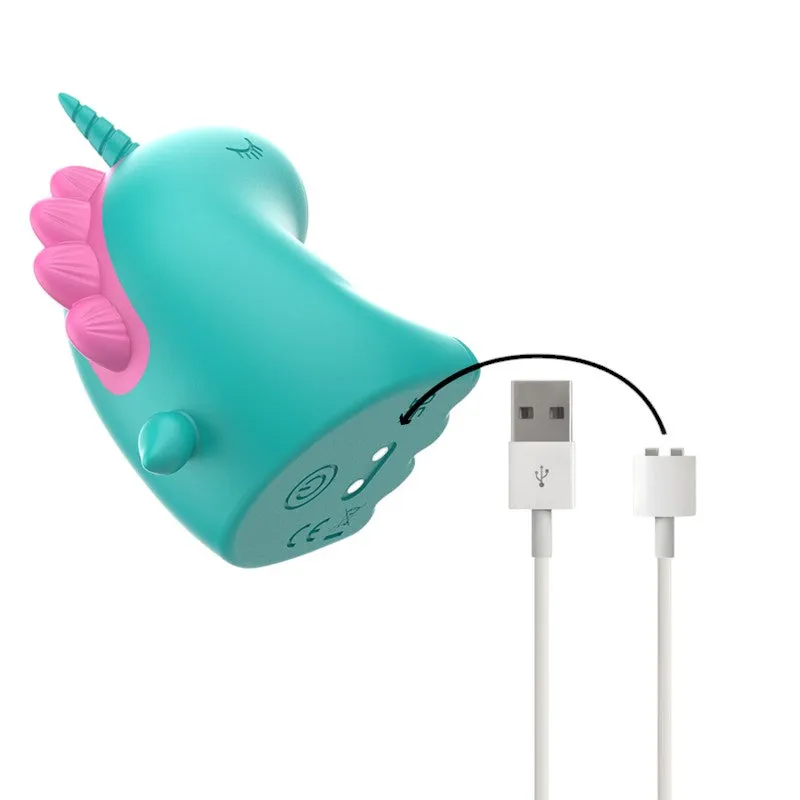 Stimulator clitoris INTENSE TRIXIE. in forma de unicorn. cu functii de vibratie reglabile. rezistent la apa IPX7. culoarea verde