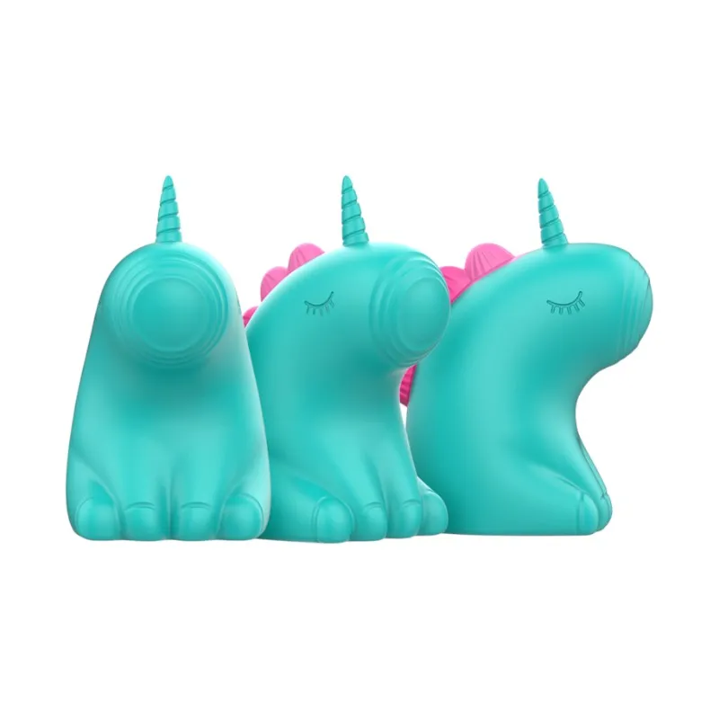Stimulator clitoris INTENSE TRIXIE. in forma de unicorn. cu functii de vibratie reglabile. rezistent la apa IPX7. culoarea verde