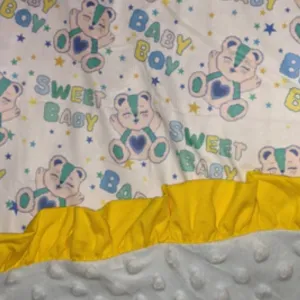 Sweet Baby Boy Bear Snuggle Blanket Medium