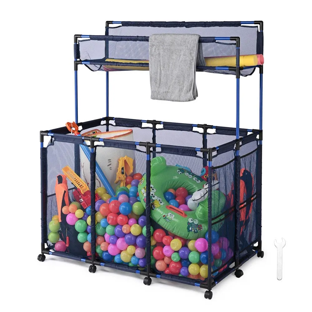 TheLAShop Rolling Pool Float Storage Noodles Toy Holder 50x30x61