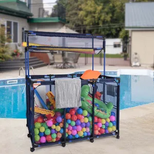 TheLAShop Rolling Pool Float Storage Noodles Toy Holder 50x30x61