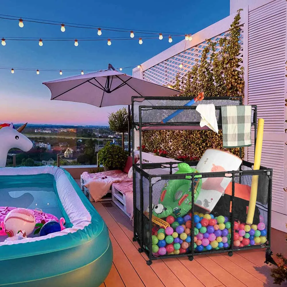TheLAShop Rolling Pool Float Storage Towel Noodles Toy Holder 50x30x61