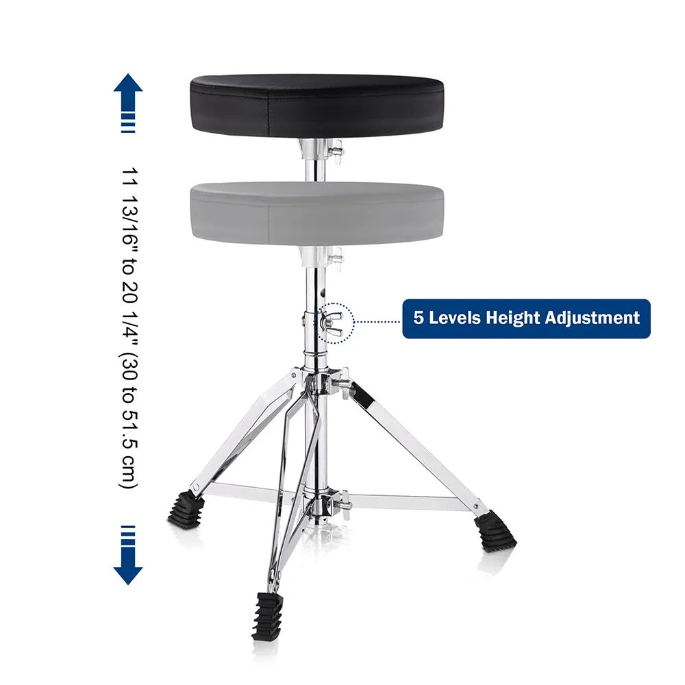 TheLAShop Swivel Drum Throne Adjustable Height Padded Seat Drummers Stool