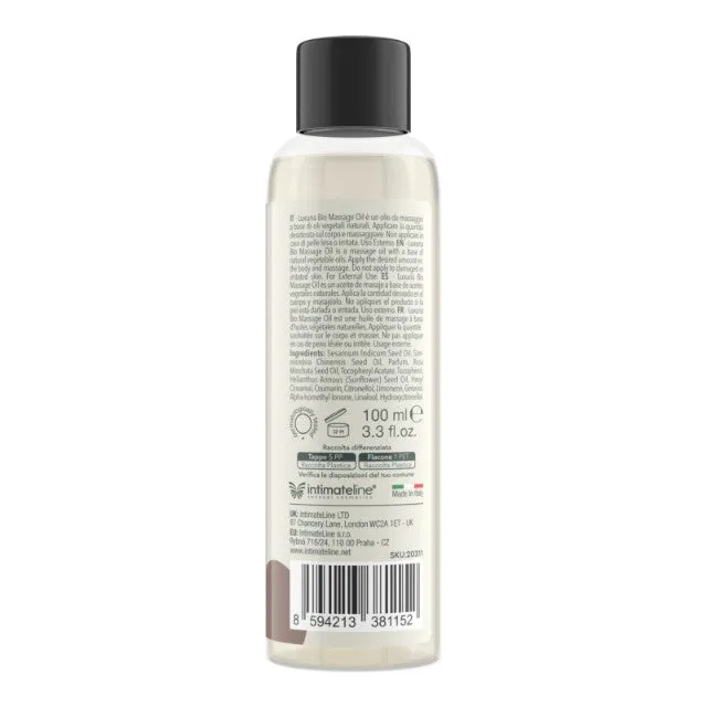 Ulei de masaj LUXURIA Bio Dark Forest. cu uleiuri naturale. fără parabeni. aromă floral și lemnoasă. 100 ml (maro)