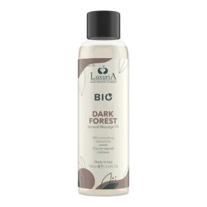 Ulei de masaj LUXURIA Bio Dark Forest. cu uleiuri naturale. fără parabeni. aromă floral și lemnoasă. 100 ml (maro)