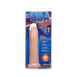 USA Cocks 11 in. Ameriskin Dual Density Dildo Light