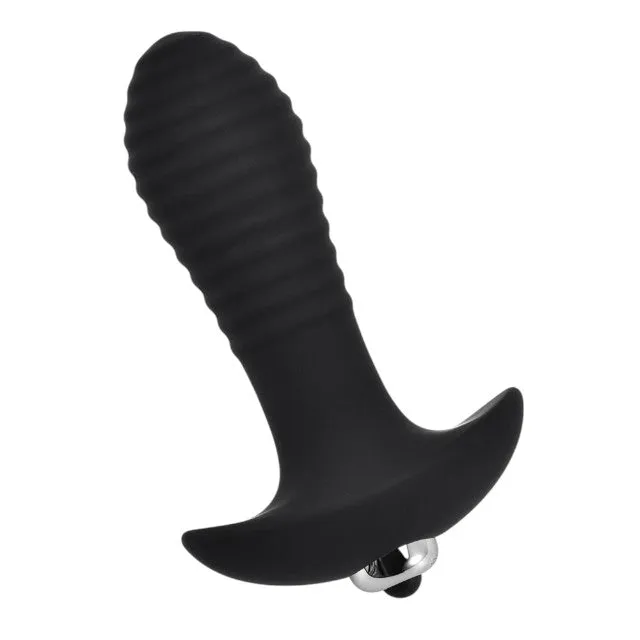 Vibrator anal LOVING JOY Swirl Vibrating Butt Plug. 7 funcții de vibrație. lungime 14.5 cm. diametru 3.5 cm. negru