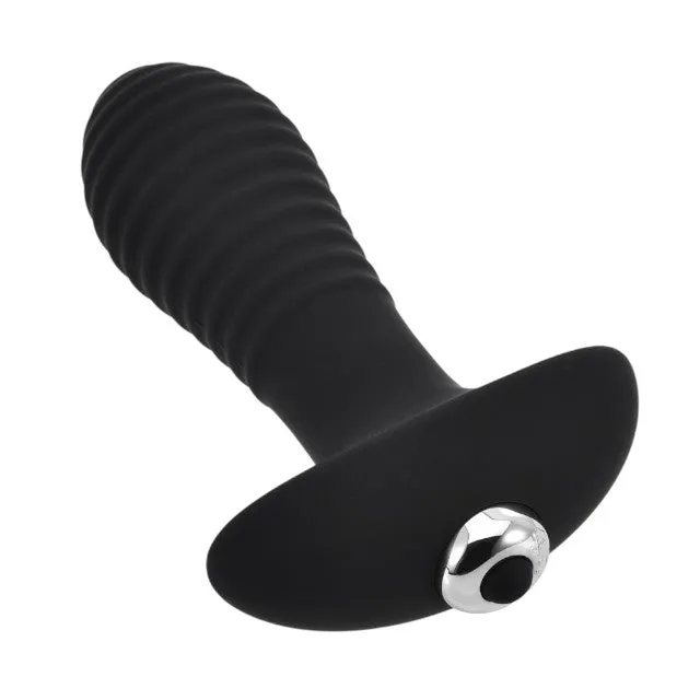Vibrator anal LOVING JOY Swirl Vibrating Butt Plug. 7 funcții de vibrație. lungime 14.5 cm. diametru 3.5 cm. negru