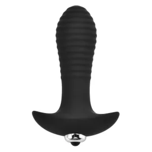 Vibrator anal LOVING JOY Swirl Vibrating Butt Plug. 7 funcții de vibrație. lungime 14.5 cm. diametru 3.5 cm. negru