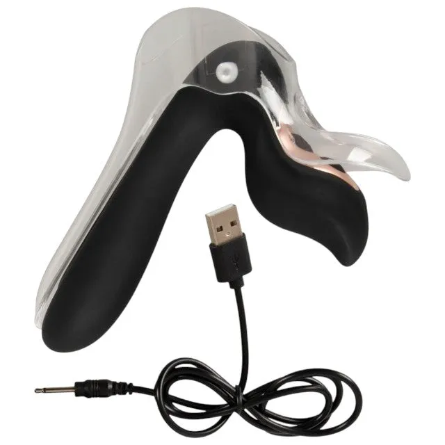 Vibrator BAD KITTY Vibrating Speculum. în formă de specul cu lumină LED. 10 funcții de vibrație. lungime 13.7 cm. negru