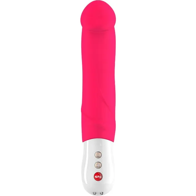 Vibrator FUN FACTORY Big Boss. design curbat pentru stimularea punctului G. 12 funcții de vibrație. rezistent la apă. roz
