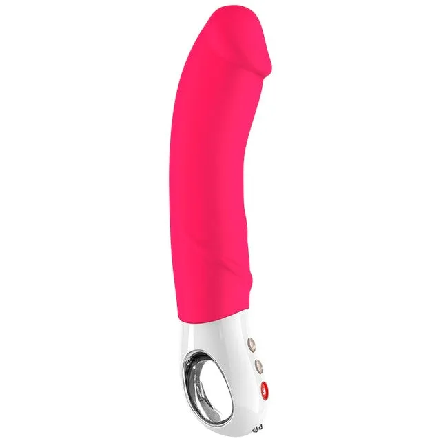Vibrator FUN FACTORY Big Boss. design curbat pentru stimularea punctului G. 12 funcții de vibrație. rezistent la apă. roz